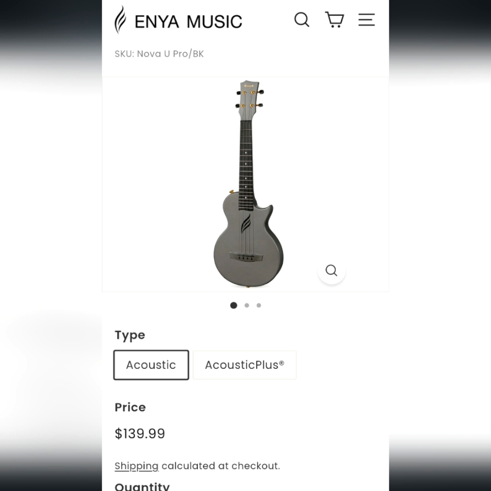Enya black tenor ukulele